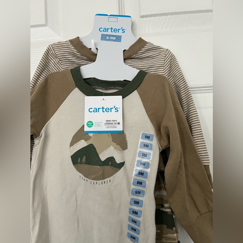 Carter's Infant/Toddler Boy's 4 Piece Long Sleeve and Pant Outfit Set Size 6-9 M - Picture 3 of 6